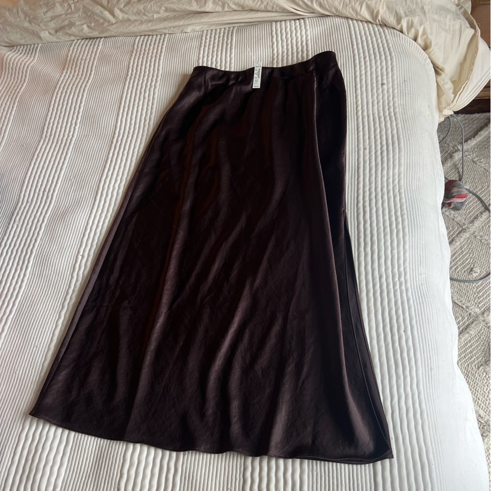 Brown Satin J.Crew skirt nwt